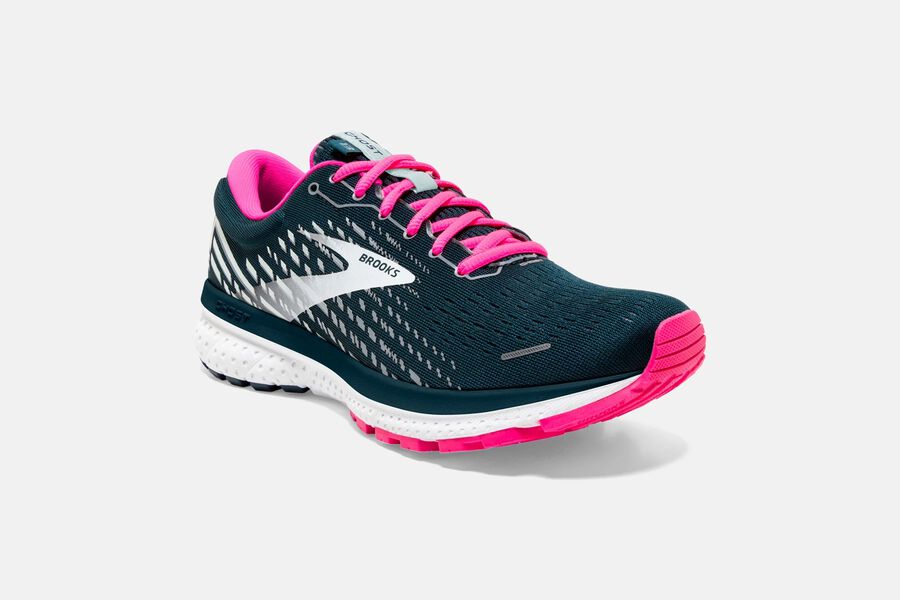 Brooks Running Shoes Womens Navy/Pink - Ghost 13 Road - 5073-UVNFH